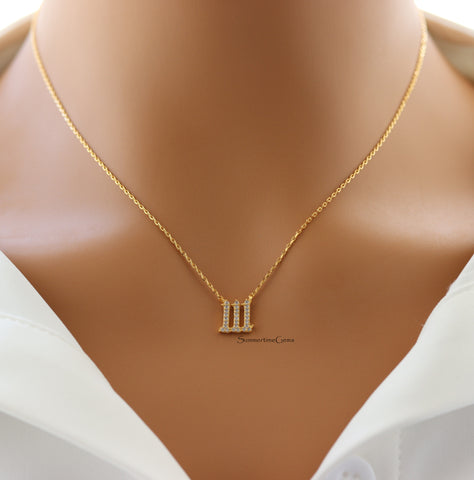 STG 18K Gold Plated Pave Angel Number 111 Pendant Necklace – Spiritual & Meaningful Jewelry for Positive Energy