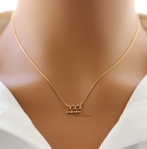 STG 18K Gold Plated Pave Angel Number 222 Pendant Necklace – Balance & Harmony Spiritual Jewelry