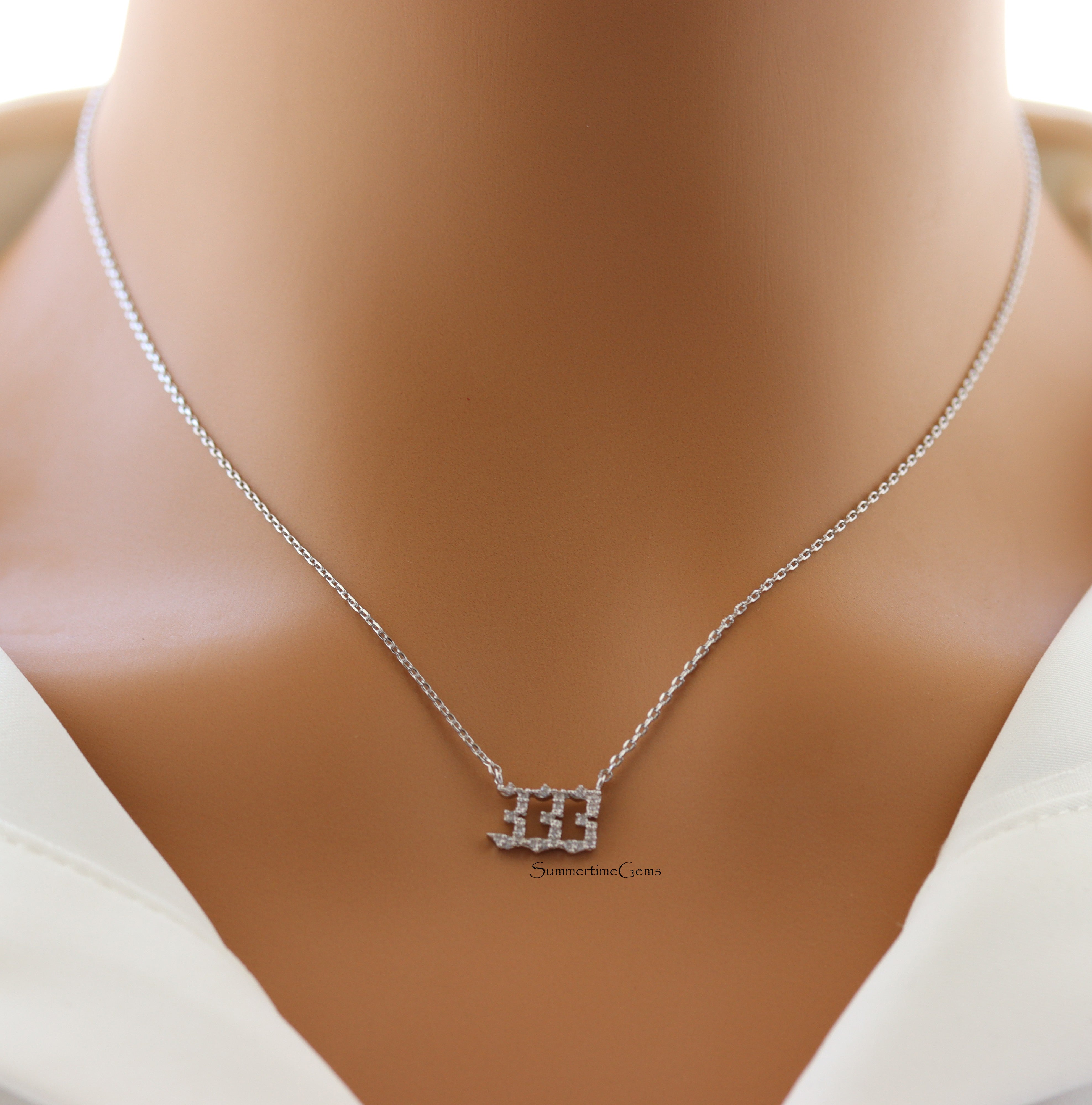 STG 18K Gold Plated Pave Angel Number 333 Pendant Necklace – Spiritual Alignment & Growth Jewelry