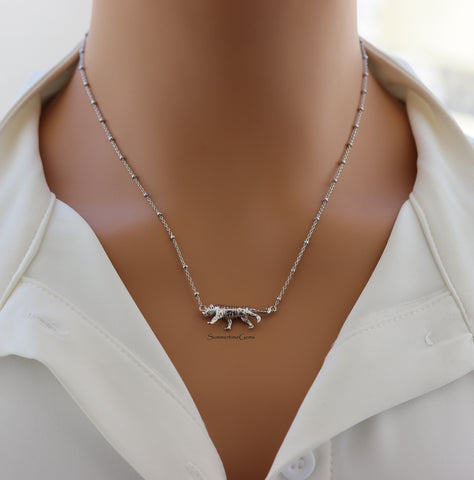 STG 18K Gold Plated 3D Tiger Pendant Necklace – Fierce Animal Jewelry for Bold, Powerful Style