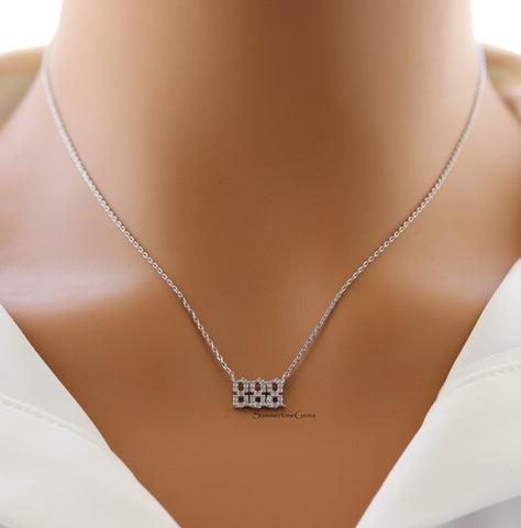 STG 18K Gold Plated Pave Angel Number 888 Pendant Necklace – Abundance & Prosperity Jewelry