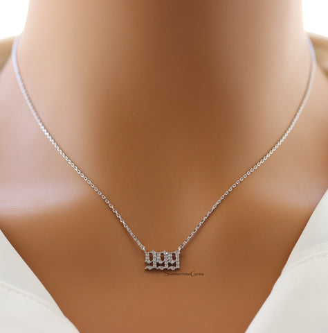 STG 18K Gold Plated Pave Angel Number 999 Pendant Necklace – Completion & Transformation Jewelry