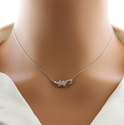 STG 18K Gold Plated Alligator Pendant Necklace – Bold Animal Jewelry for Nature & Wildlife Lovers
