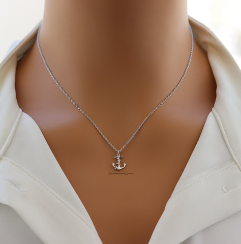 STG 18K Gold Plated Anchor Pendant Necklace – Nautical-Inspired Jewelry for Coastal, Beach, and Everyday Style