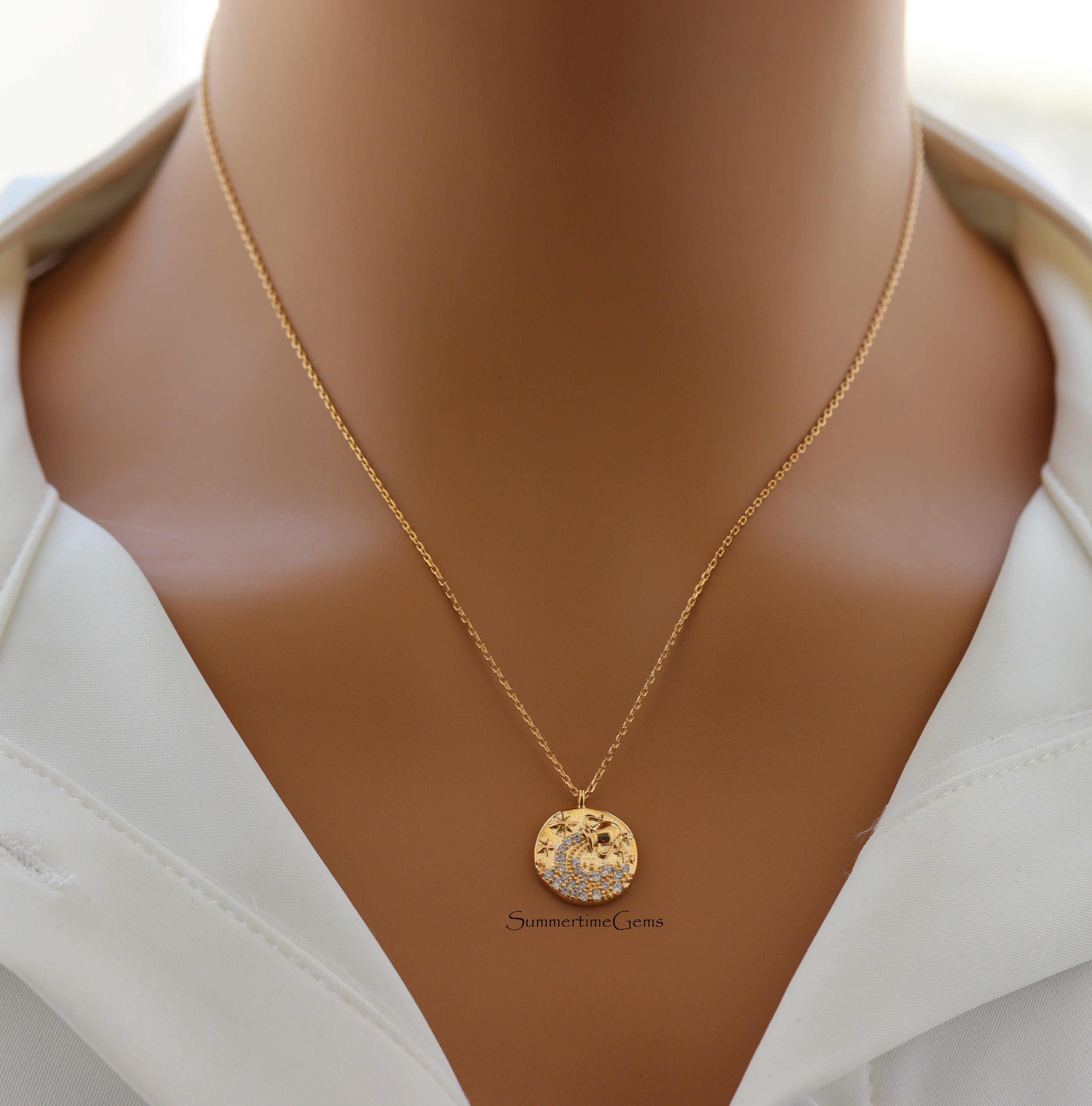 STG 18K Gold Plated Aquarius Constellation Zodiac Pendant Necklace (January 20 – February 18) – Dainty Astrology Jewelry for Free Spirits