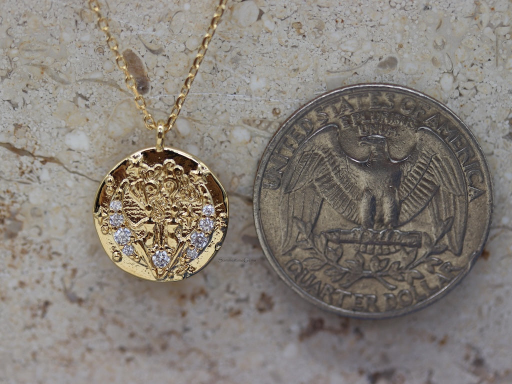 STG 18K Gold Plated Gemini Constellation Zodiac Pendant Necklace (May 21 - June 20) – Dainty Astrology Jewelry for Twins