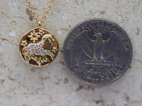STG 18K Gold Plated Leo Constellation Zodiac Pendant Necklace (July 23 – August 22) – Bold Astrology Jewelry for Confident Queens