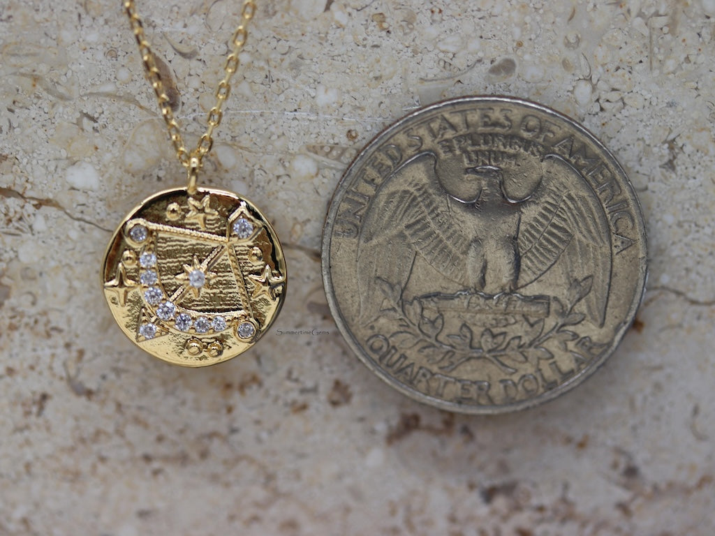 STG 18K Gold Plated Sagittarius Constellation Zodiac Pendant Necklace (November 22 – December 21) – Bold Astrology Jewelry for Adventurous Souls