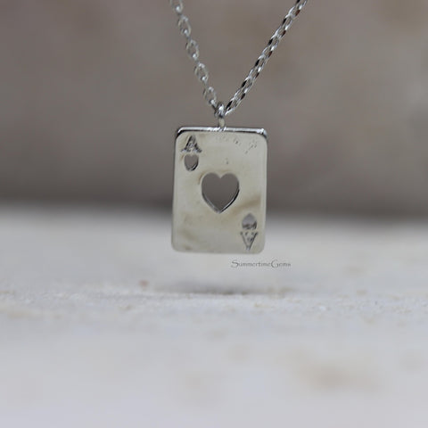 STG 18k Gold Plated Ace of Hearts Pendant Necklace