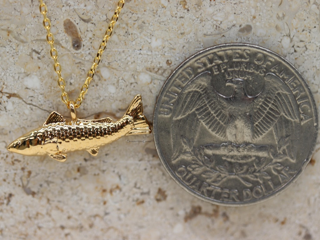 STG 18K Gold Plated Dainty 3D Fish Pendant Necklace – Ocean-Inspired Minimalist Jewelry for Beach Lovers & Dreamers