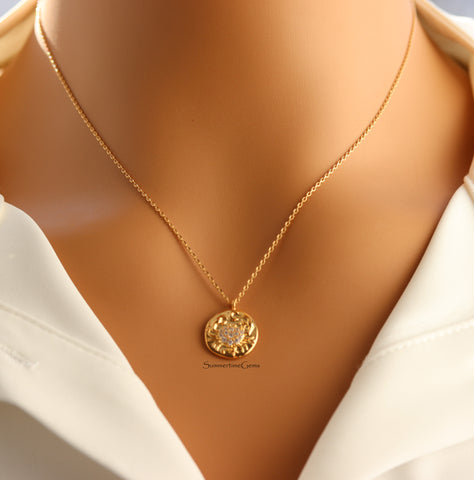 STG 18K Gold Plated Cancer Constellation Zodiac Pendant Necklace – Celestial Jewelry for June 21 – July 22
