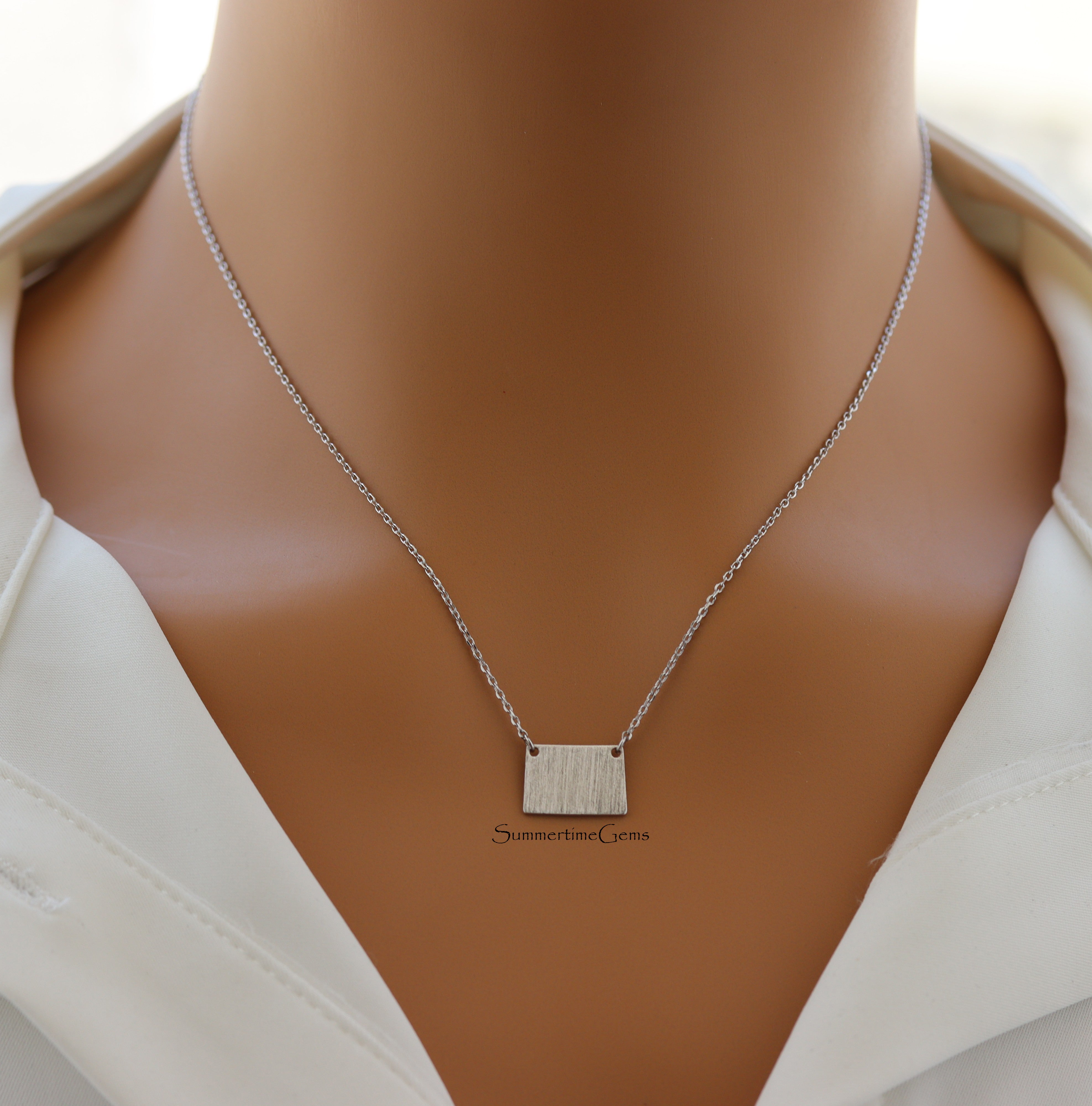 STG 18K Gold Plated Dainty Brushed Colorado State Pendant Necklace – Minimalist Adventure-Inspired Jewelry for Everyday Wear