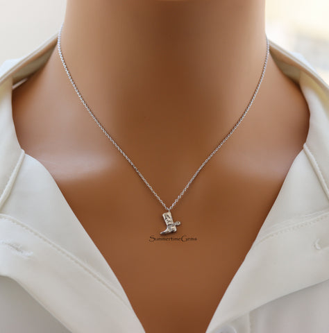 STG 18K Gold Plated Cowboy and Cowgirl Boot Pendant Necklace – Western Country Jewelry for Rodeo and Festival Style