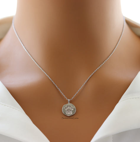 STG 18K Gold Plated Dainty Rhinestone Dog Paw Necklace – Pet Lover Charm Jewelry
