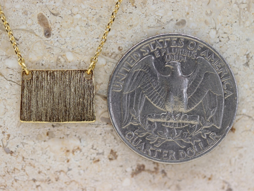 STG 18K Gold Plated Dainty Brushed Colorado State Pendant Necklace – Minimalist Adventure-Inspired Jewelry for Everyday Wear