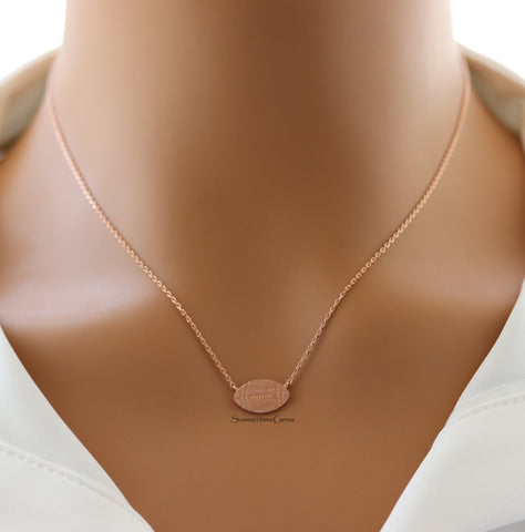 STG 18K Gold Plated Football Pendant Necklace – Sporty Jewelry Gift for Football Fans and Players