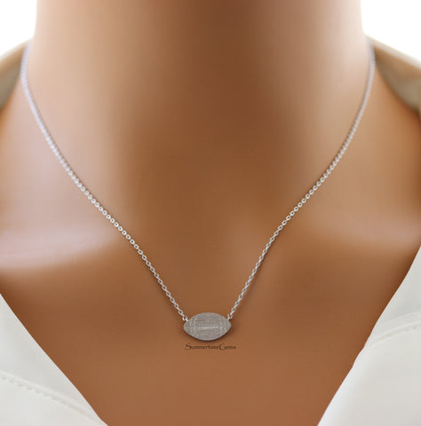 STG 18K Gold Plated Football Pendant Necklace – Sporty Jewelry Gift for Football Fans and Players