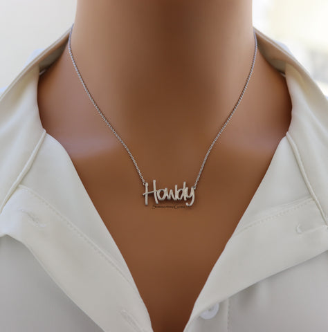STG 18K Gold Plated Handwritten "Howdy" Pendant Necklace – Western Cowgirl Style Jewelry for Everyday Fun
