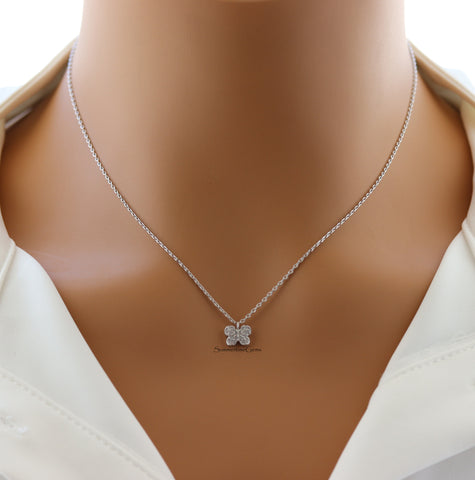 STG 18K Gold Plated Dainty Gemmed Butterfly Necklace – Sparkly Minimalist Jewelry for Nature Lovers