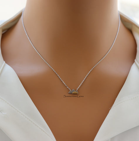 STG 18K Gold Plated Dainty Mini Mountain Pendant Necklace – Adventure-Inspired Jewelry for Nature Lovers