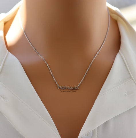 STG 18K Gold Plated “Namaste” Handwritten Pendant Necklace – Yoga Inspired Mindfulness Jewelry for Women
