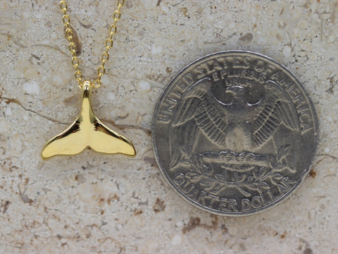 STG 18K Gold Plated Dainty Whale Tail Pendant Necklace – Ocean-Inspired Jewelry for Beach Lovers and Free Spirits