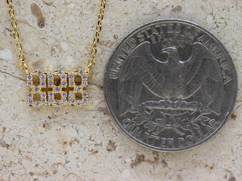 STG 18K Gold Plated Pave Angel Number 888 Pendant Necklace – Abundance & Prosperity Jewelry
