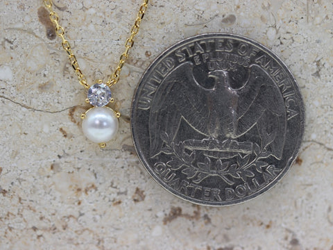 STG 18K Gold Plated June Pearl Birthstone Pendant Necklace – Elegant Jewelry Gift for June Birthdays
