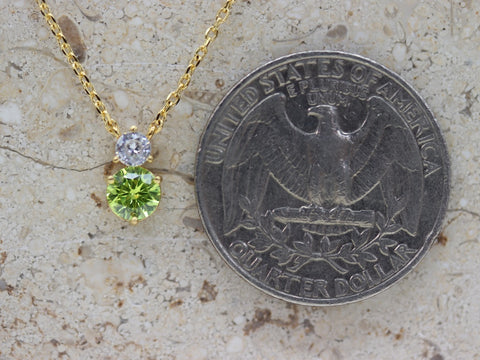 STG 18K Gold Plated August Peridot Birthstone Pendant Necklace – Dainty Green Gem Jewelry for Leo & Virgo Babes