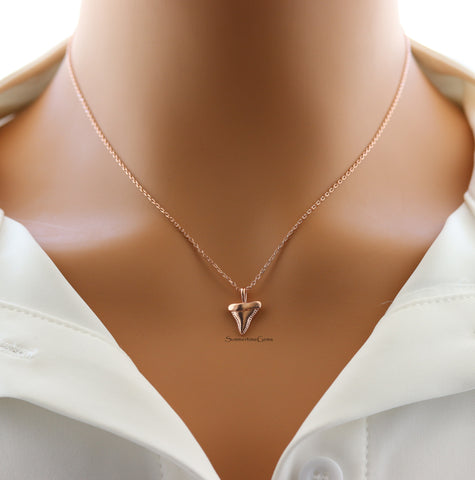 STG 18K Gold Plated Shark Tooth Pendant Necklace – Bold Ocean-Inspired Jewelry for Everyday Edge