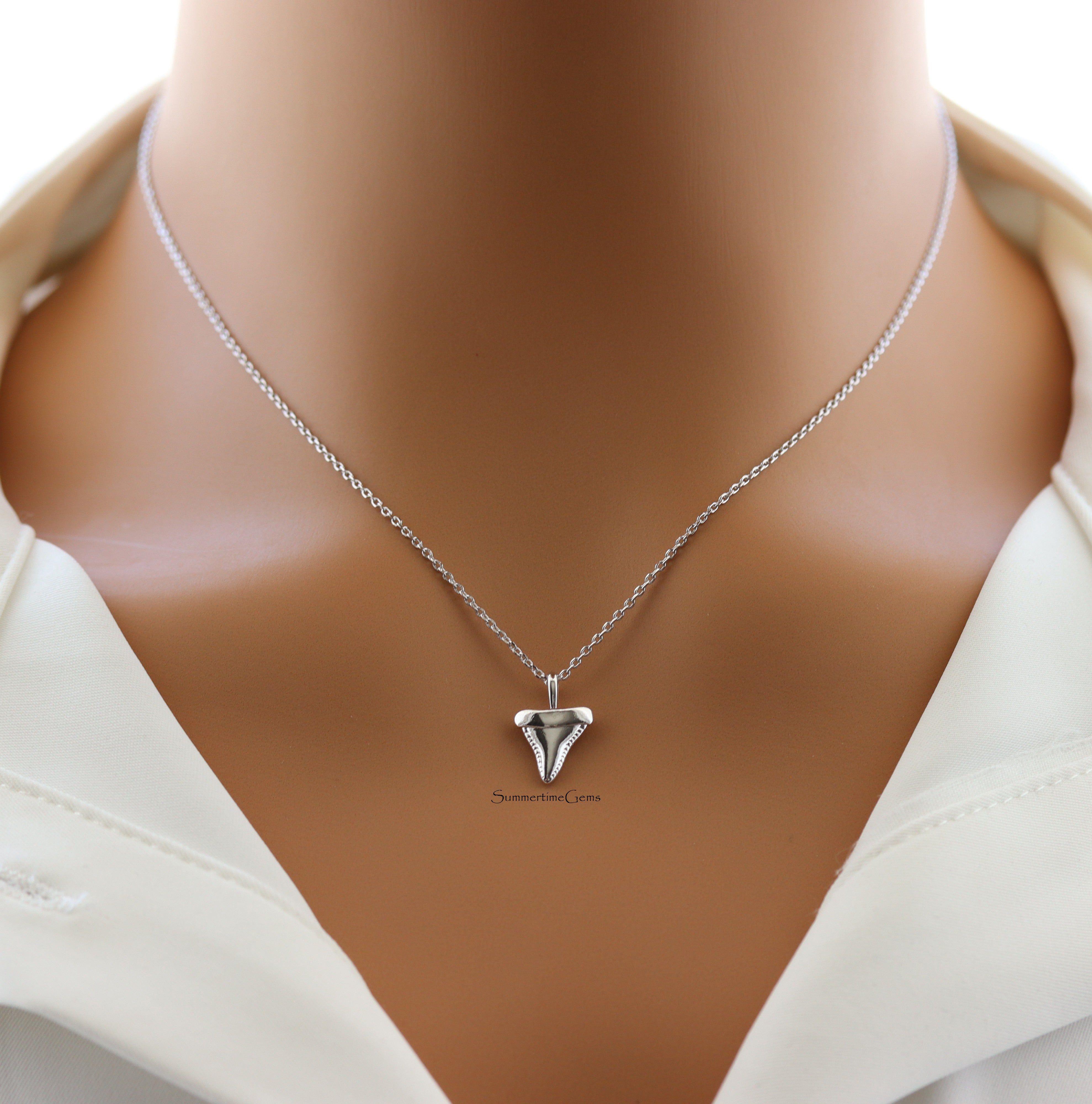 STG 18K Gold Plated Shark Tooth Pendant Necklace – Bold Ocean-Inspired Jewelry for Everyday Edge