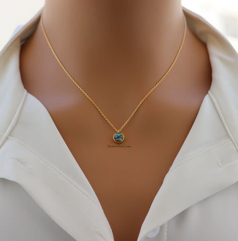 STG 18K Gold Plated Dainty Enamel Smiley Face Pendant Necklace – Fun and Playful Jewelry for Everyday Positivity