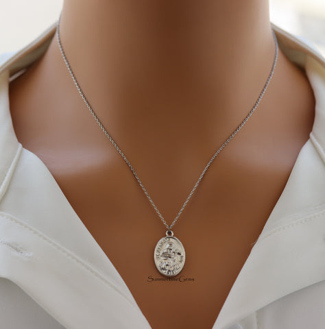STG 14K Gold Plated St. Francis Oval Pendant Necklace – Meaningful Religious Jewelry for Everyday Faith