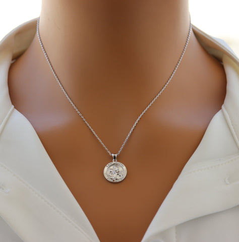 STG 18K Gold Plated St. Joseph Coin Pendant Necklace – Catholic Medal Jewelry for Protection, Faith & Fatherly Strength