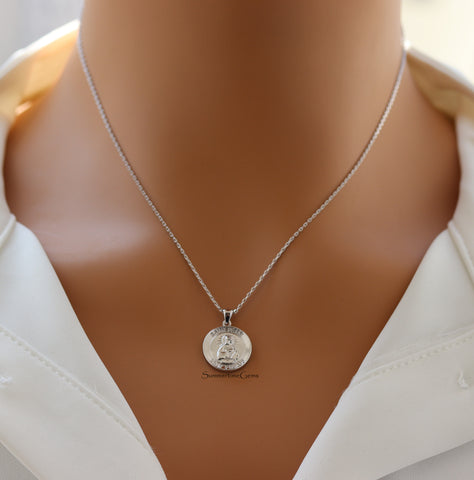 STG 18K Gold Plated St. Peter Coin Pendant Necklace – Religious & Faith Jewelry