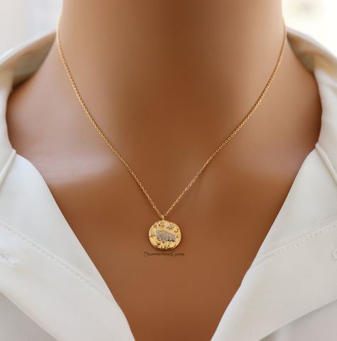 STG 18K Gold Plated Taurus Constellation Zodiac Pendant Necklace (April 20 – May 20) – Elegant Astrology Jewelry for Grounded Souls