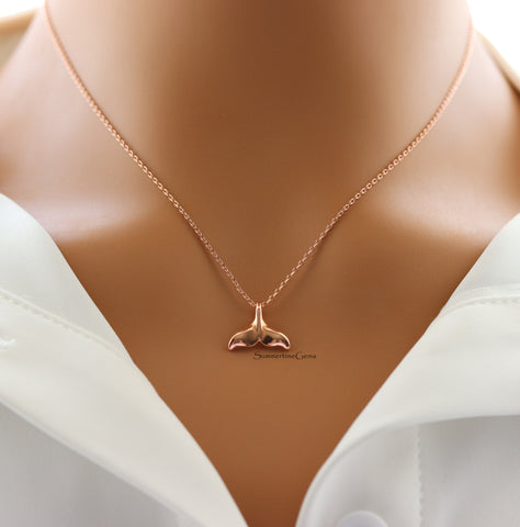 STG 18K Gold Plated Dainty Whale Tail Pendant Necklace – Ocean-Inspired Jewelry for Beach Lovers and Free Spirits