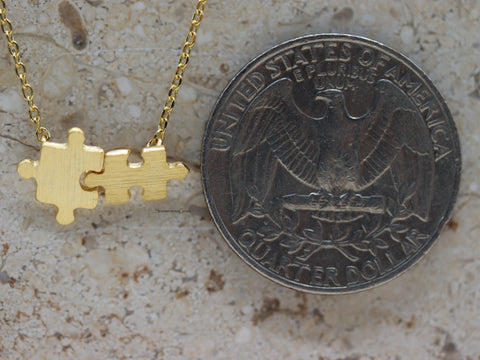 STG 18K Gold Plated Dainty Puzzle Piece Pendant Necklace – Meaningful Jewelry Symbolizing Connection and Love