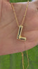 STG 18K Gold Plated Balloon Initial "L" Pendant Necklace – Trendy Puffy Letter Necklace for Personalized Everyday Shine