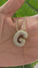 STG Pave Bubble Initial "G" Pendant Necklace – Trendy 100% Alloy Letter Necklace with Sparkling Rhinestones