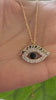 STG 18K Gold Plated CZ Evil Eye Pendant Necklace – Dainty Protection Jewelry with Sparkling Cubic Zirconia