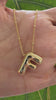 STG 18K Gold Plated Balloon Initial "F" Pendant Necklace – Trendy Puffy Letter Necklace for Personalized Statement Style