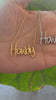 STG 18K Gold Plated Handwritten "Howdy" Pendant Necklace – Western Cowgirl Style Jewelry for Everyday Fun