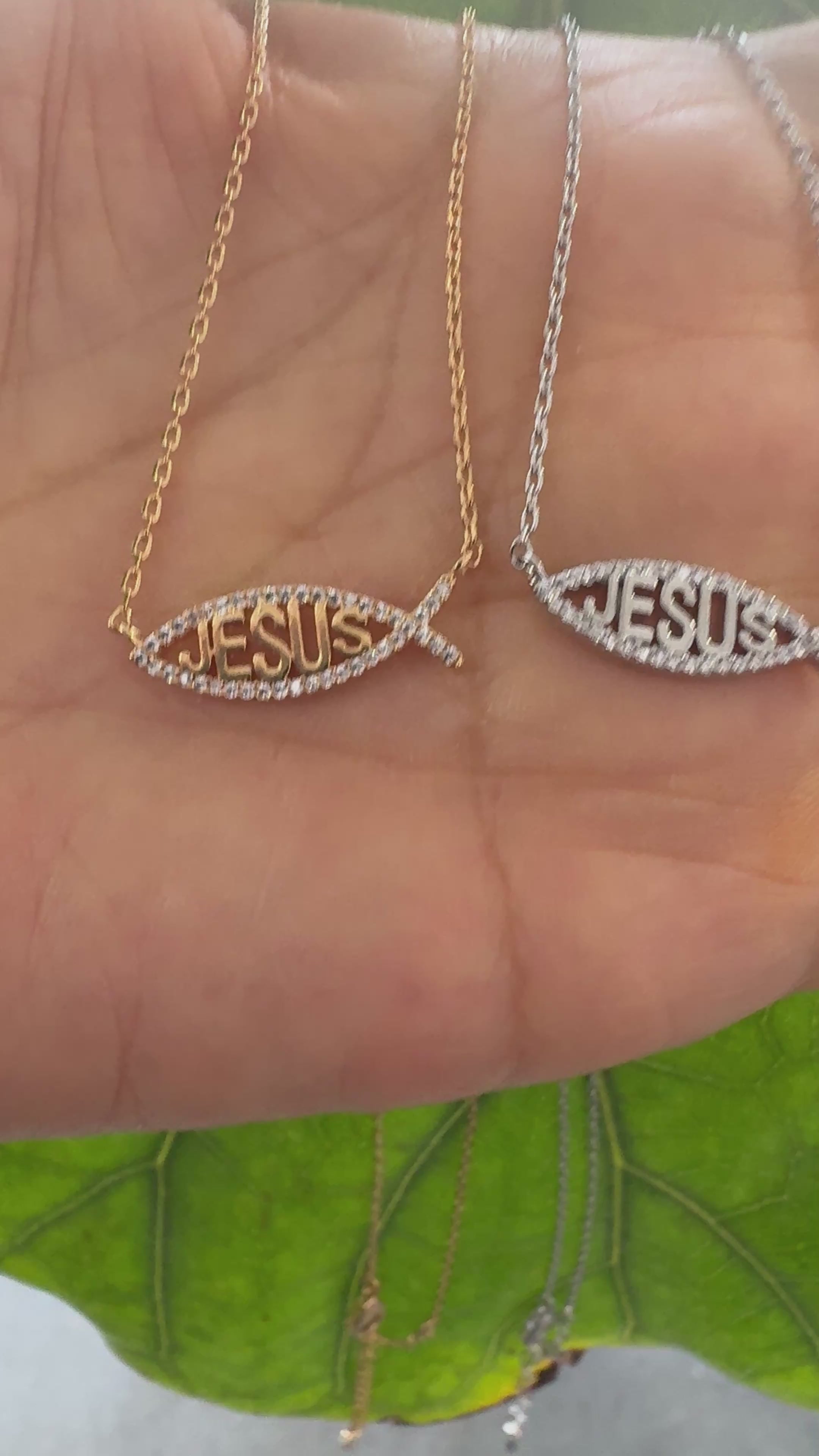 STG 18K Gold Plated Pavé Ichthys Pendant Necklace – Sparkling Christian Fish Symbol Jewelry for Elegant Faith Style