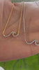 STG 18K Gold Plated Pavé Wave Pendant Necklace for Women – Dainty Ocean-Inspired Sparkling Jewelry Gift