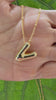 18K Gold Plated Balloon Initial "V" Pendant Necklace – Trendy Puffy Letter Necklace for Personalized Everyday Glam