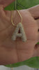 STG Pave Bubble Initial "A" Pendant Necklace – Trendy Custom Letter Necklace in 100% Alloy with Sparkling Rhinestones