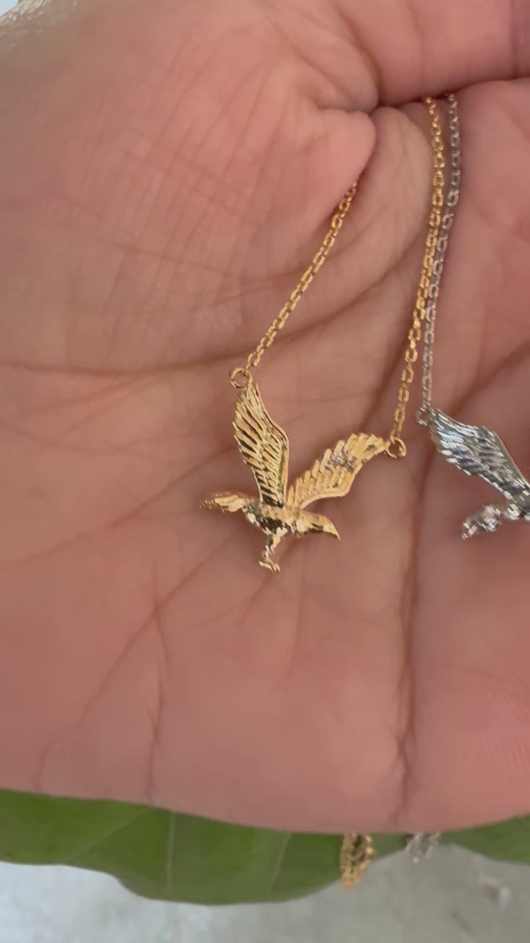 STG 18K Gold Plated Dainty Eagle Pendant Necklace – Symbol of Strength & Freedom | Minimalist Gold Bird Charm