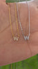 STG 18K Gold Plated Dainty Mini Rhinestone Initial "W" Pendant Necklace – Sparkly Personalized Jewelry Gift for Everyday Wear