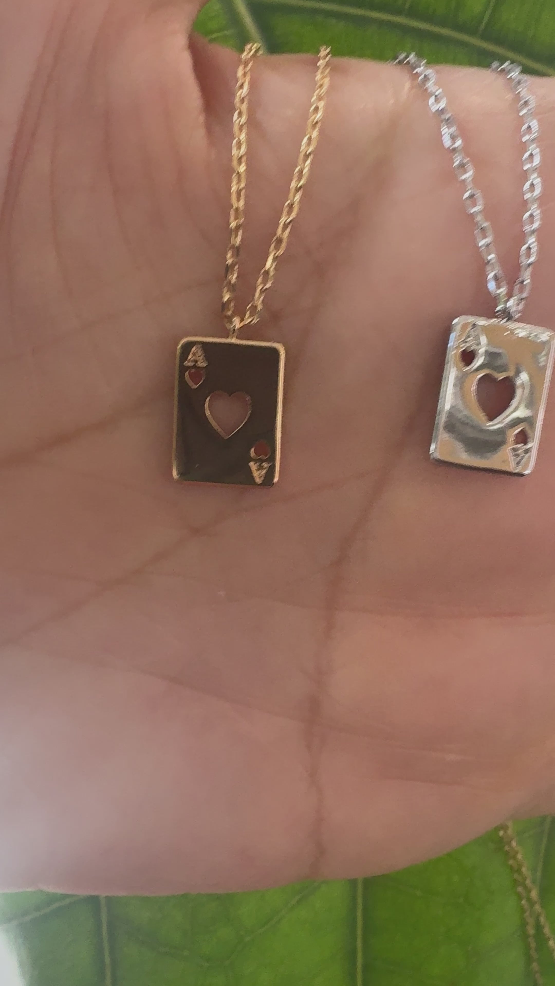 STG 18k Gold Plated Ace of Hearts Pendant Necklace